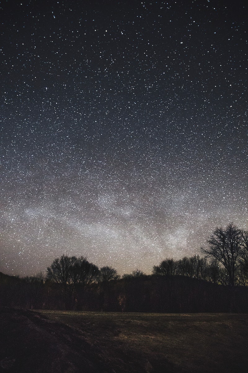 night sky with part of the milky way visible